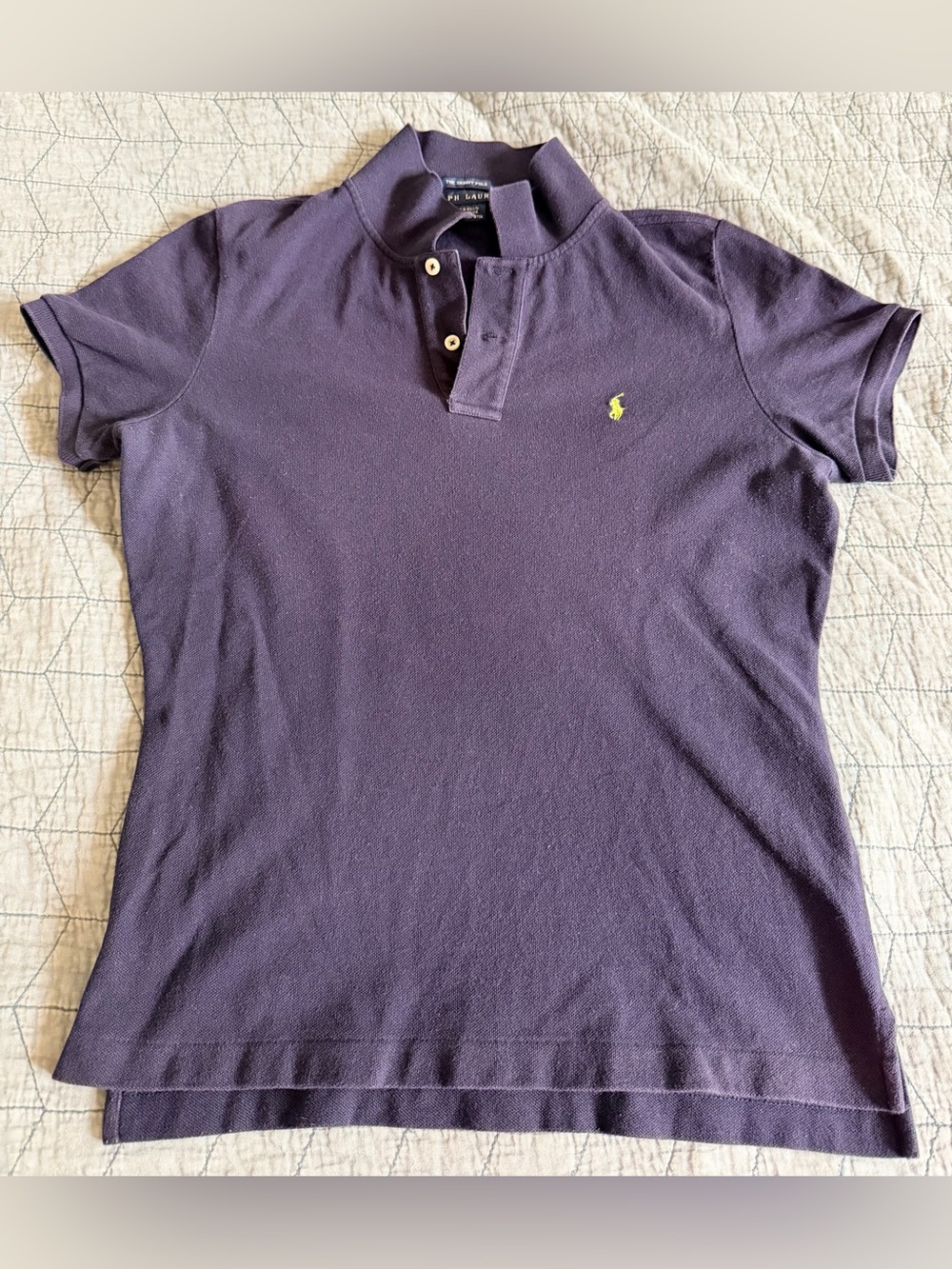 Ralph Lauren Women’s Skinny Polo w/ Neon Green Pony Logo Size Large 100% Cotton